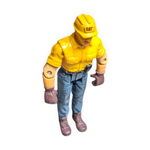 CAT Heavy Equipment Operator Action Figure 4" Construction Worker Good Condition - Picture 6 of 7